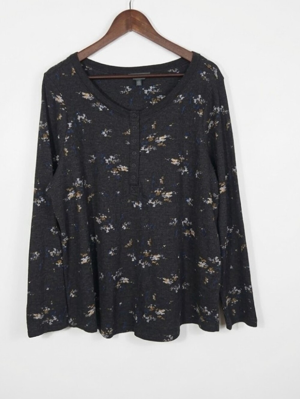 Terra & Sky long sleeve floral thermal top